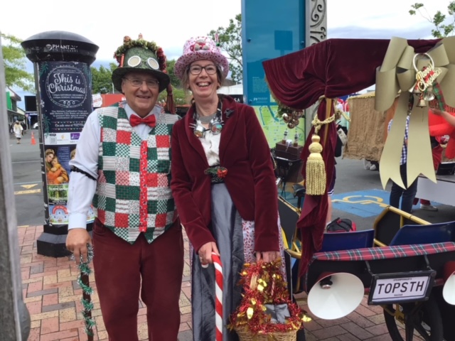 Belinda and her husband at a Christmas event